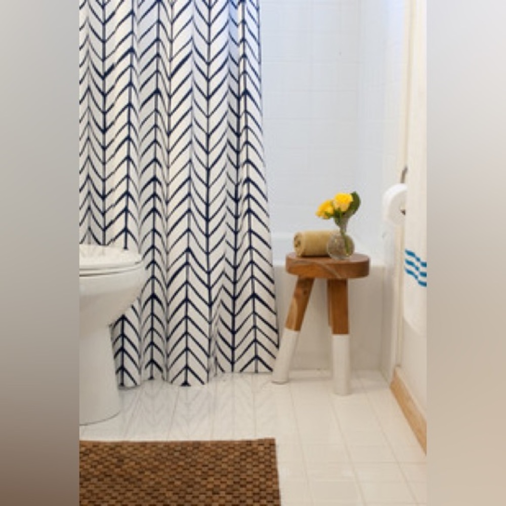 NWT Serena & Lily Navy Shower Curtain